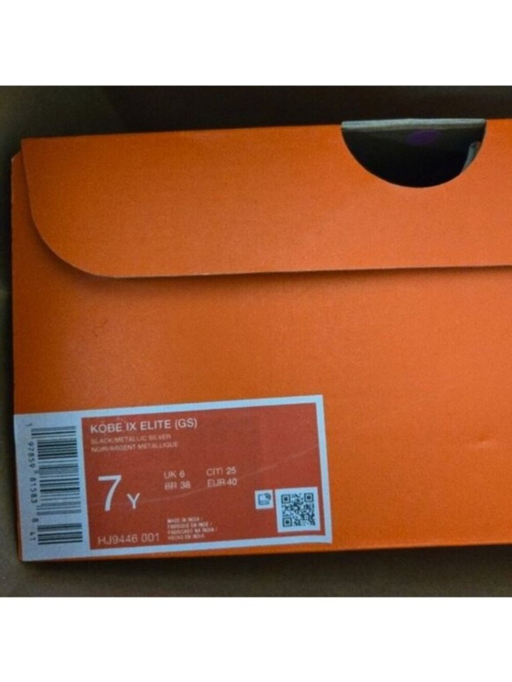 Nike Kobe IX Elite Youth 7Y Black And Metallic Basketball Silver 072026 - Picture 11 of 11